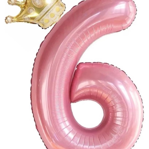 Pink and Gold Party Number 6 Balloon Decoration - Picture 1 of 7